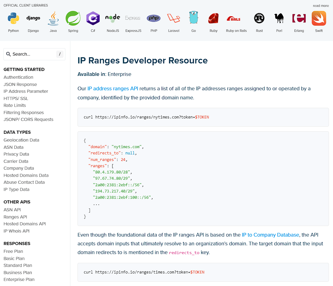 ipinfo dashbord