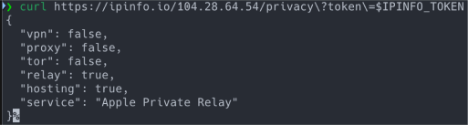 ipinfo privacy json