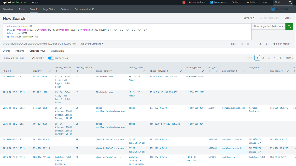 IPinfo Splunkbase App Download