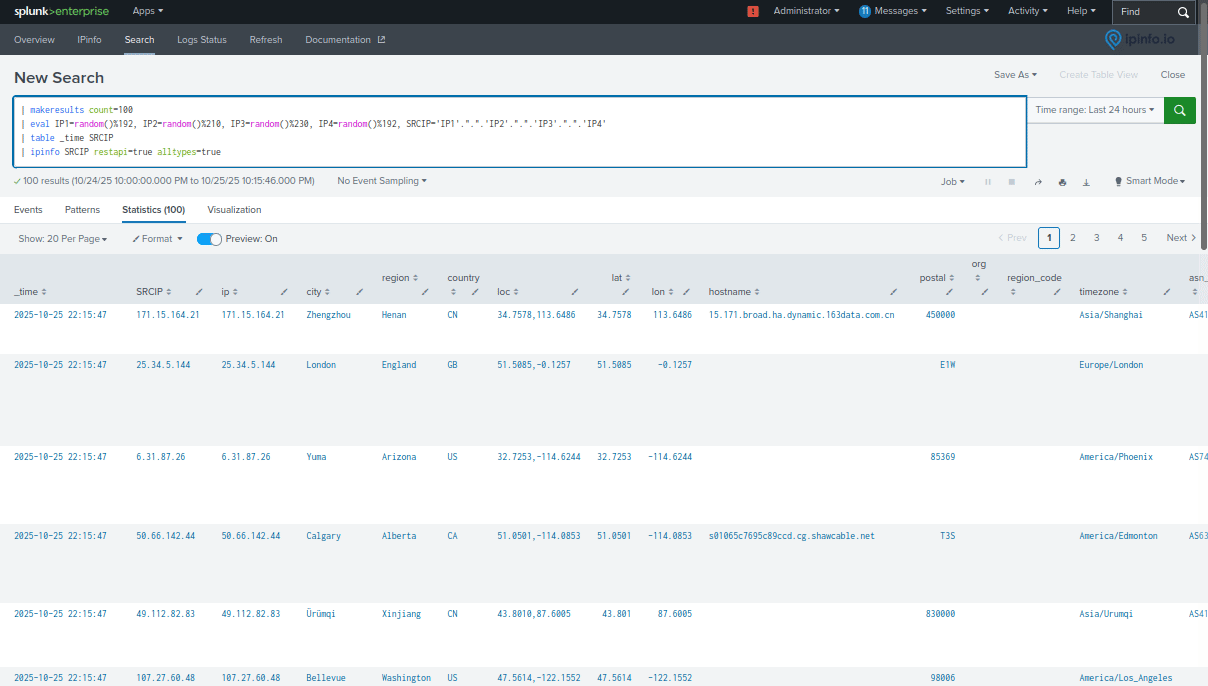 IPinfo Splunkbase App Download