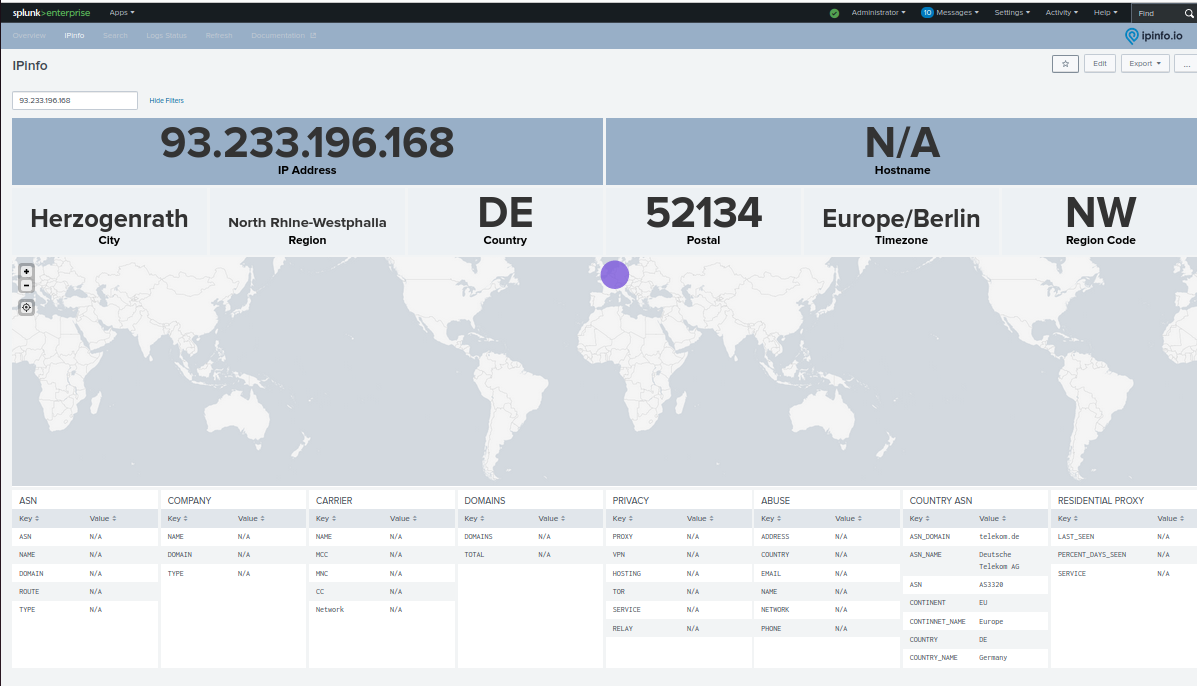 IPinfo Splunkbase App Download
