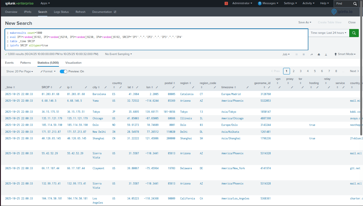 IPinfo Splunkbase App Download